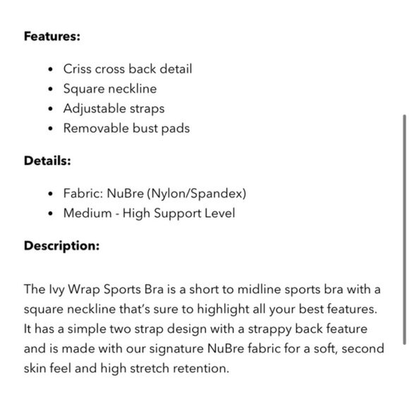 Buffbunny Collection Black Ivy Wrap Sports Bra Medium New With Tags - Picture 4 of 13